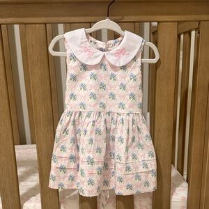 NWT Remember Nguyen Classic Pink Floral Peter Pan Collar Easter Dress 12 months